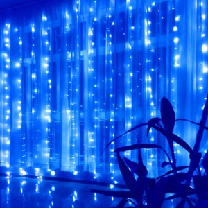 9 8ft 3 Leds Window Curtain Light Blue Light 8 Modes Fairy String Lights Ebay