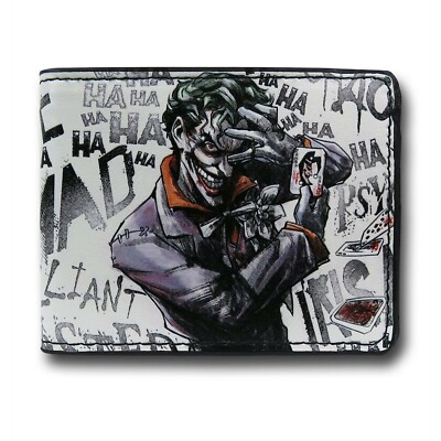 Joker Cards HA HA Men's Bi-Fold Wallet White | eBay