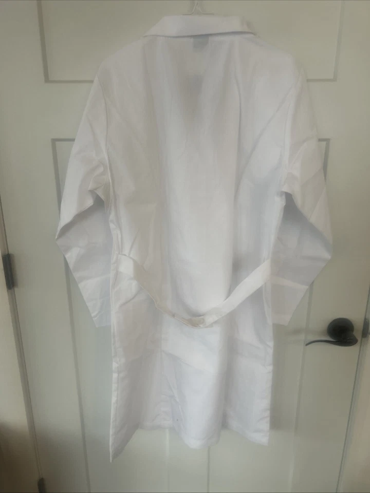NEW With Tags Natural Uniforms Medical WHITE Unisex Long Lab Coat  Large-Pics! - Image 4 of 4
