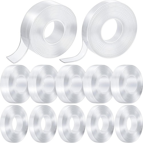 10 Rolls Tape Heavy Duty 0.59 in + 1.18 in Total 98.5 ft Two Sided Adhesive T... - Picture 2 of 8