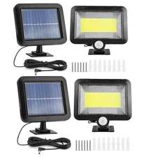 100LED Solar Powered Wall Light Outdoor Garden Motion Sensor Security Flood Lamp