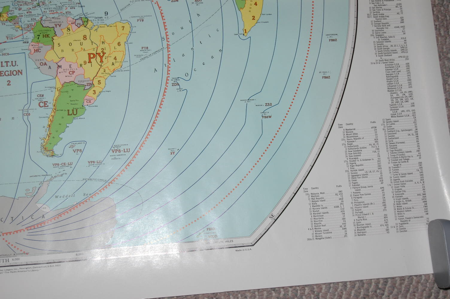 Ham Us Map VTG ARRL American Radio Relay League Amature Ham World Map | eBay