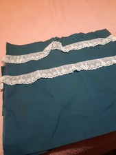 2 Teal Curtain Valances each 46"W X 14 1/2" L cotton polyester