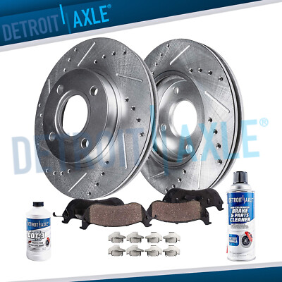 Rotors And Brake Pads Front And Rear Max Advanced Brake Kit - Drilled/Slotted Rotors & Ceramic