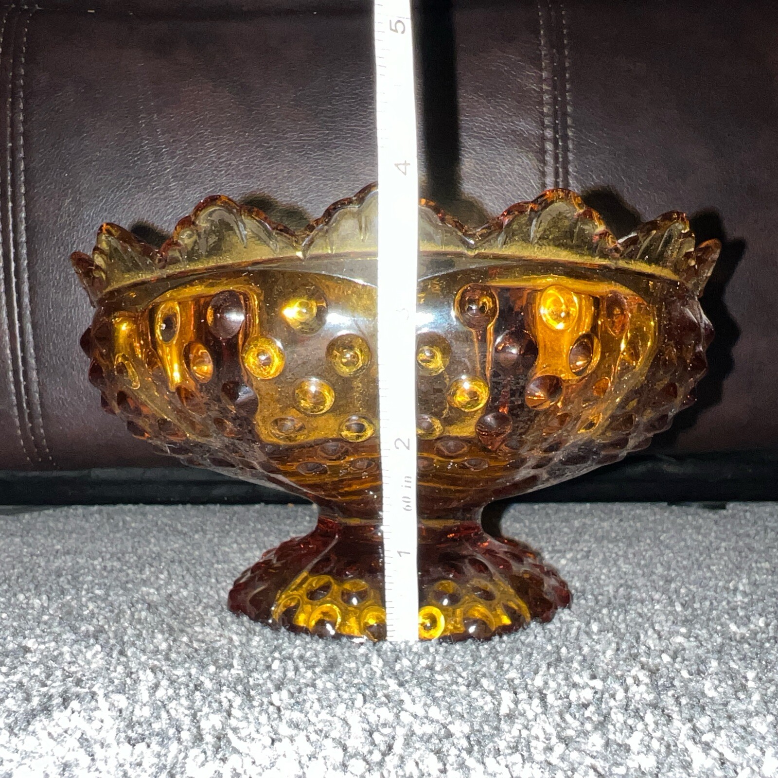 Fenton Vintage Amber Advent Candle Holder