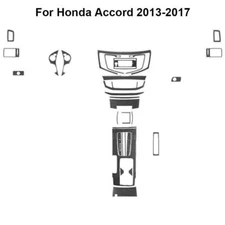 31Pcs Carbon Fiber Full Interior Kit Cover Trim For 2013-2017 Honda Accord