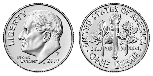 2019 - P    BU  UNC   ROOSEVELT DIME from Logistics Rolls