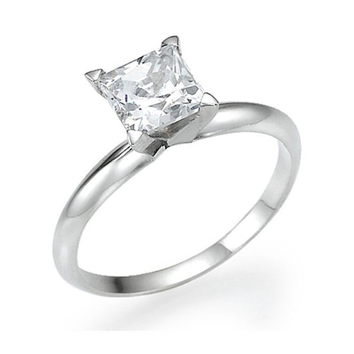 1/2 Carat Genuine Princess Cut Diamond Engagement Ring F/SI1 14K Rose Gold - Picture 4 of 4