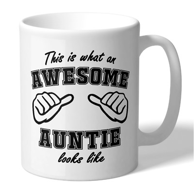 THIS IS WHAT AN AWESOME AUNTIE LOOKS LIKE Keramik Kaffee Tee Becher Tasse Geschenkidee