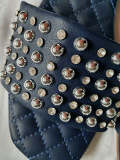 PANTOLETTE Slipper Stepp STRASS Niete Glitzer Slipper Clogs Blau 40 41 neu!