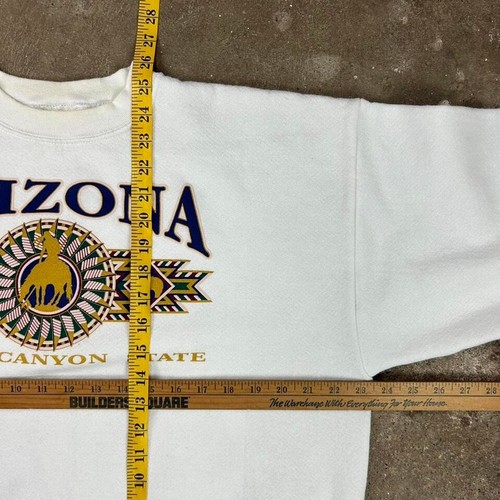 Sudadera Arizona Vintage Años 90 Talla Grande Blanca Gran Cañón State Cuello Redondo - Imagen 4 de 4