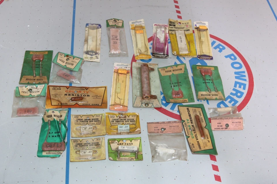 GRAN LOTE DE RESISTENCIA VINTAGE - RESISTENCIA DE FUSIBLES - FUSIBLES DE AMPLIFICADOR - RESISTENCIA DE ALTO VOLTAJE Foto 2 de 4