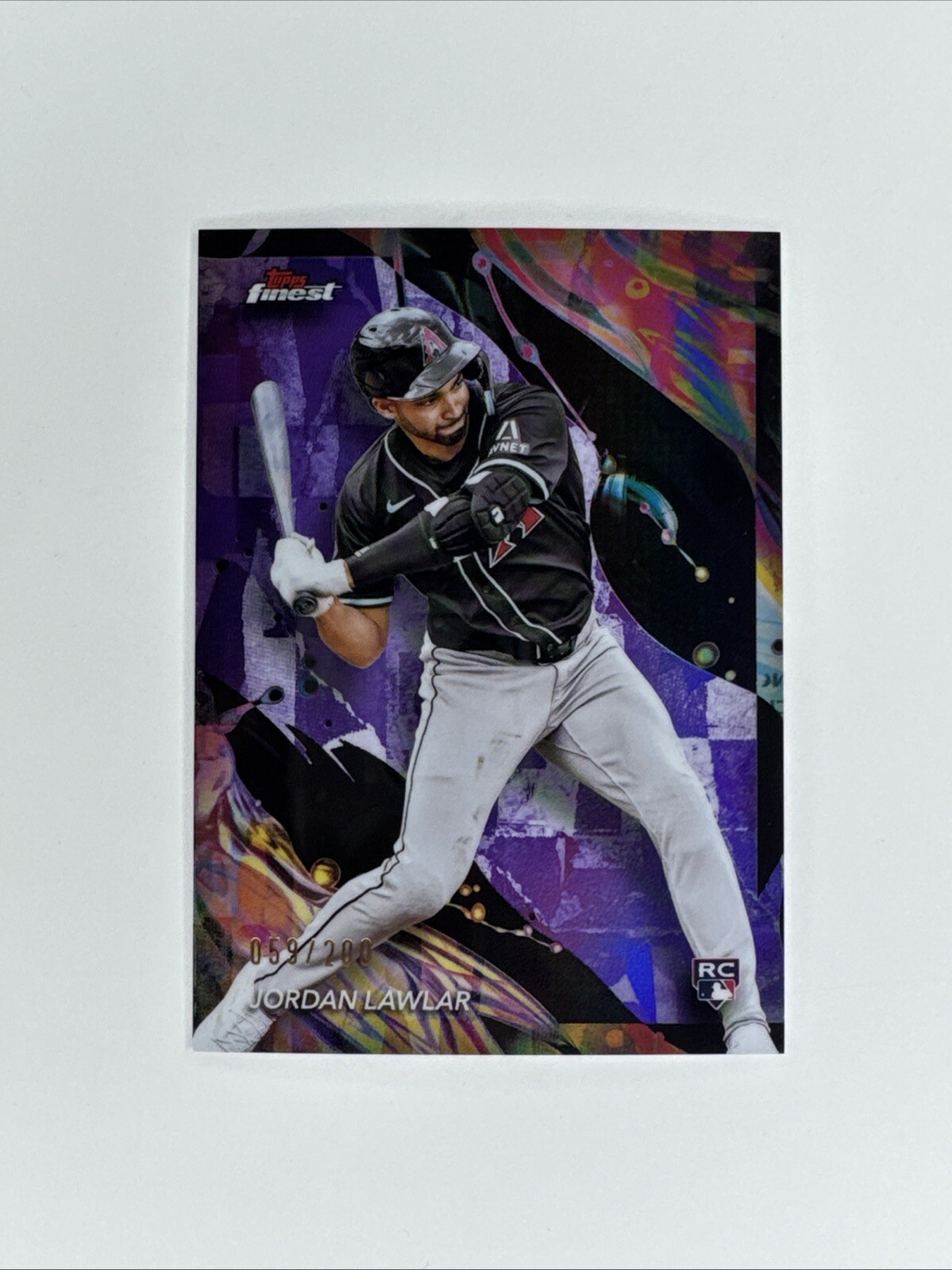 Jordan Lawlar 2024 Topps Finest #167 Uncommon RC PURPLE REFRACTOR /200