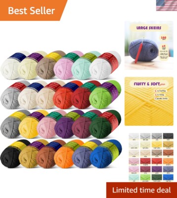 Soft Yarn for Crocheting   Crochet & Knitting Yarn, Beginner Yarn with Easy-t...