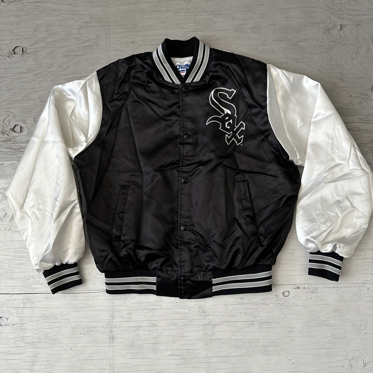 chalk line White Sox スタジャン　90s USA製 1990s Chicago White Sox Chalk Line Satin Varsity Jacket S