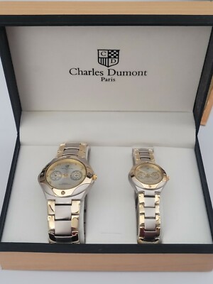 Charles Dumont Paris His And Hers Pair Of Quartz Watches NIB  display picture 3