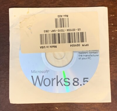DELL Microsoft Works 8.5 SB Edition 2003 Trail CD with Key NEW