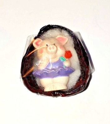 Miniature Pig Collectors Walnut Shell with Pig inside and Shell is Lacquered