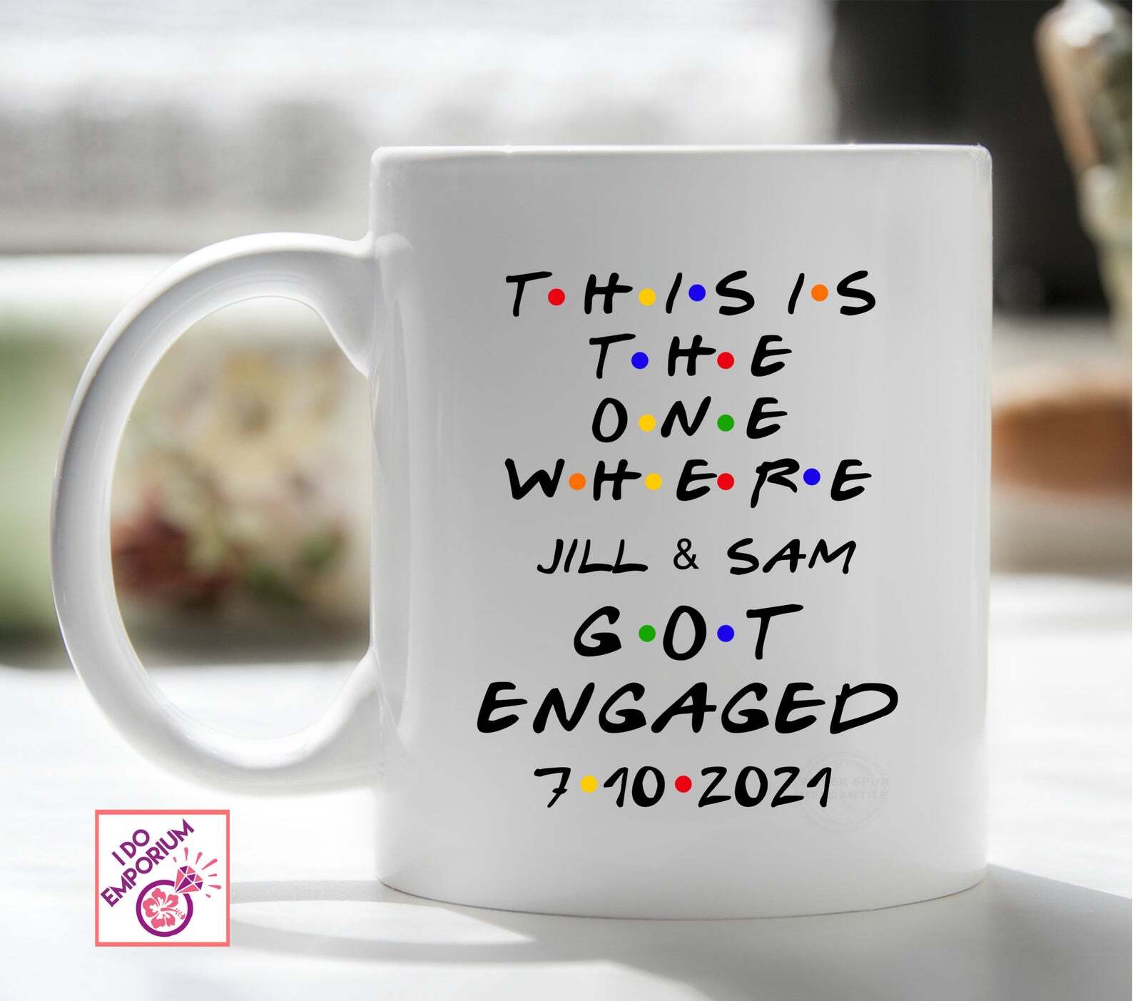 Customized Engagement Mug The One Where We Get Engaged Gift Personalized