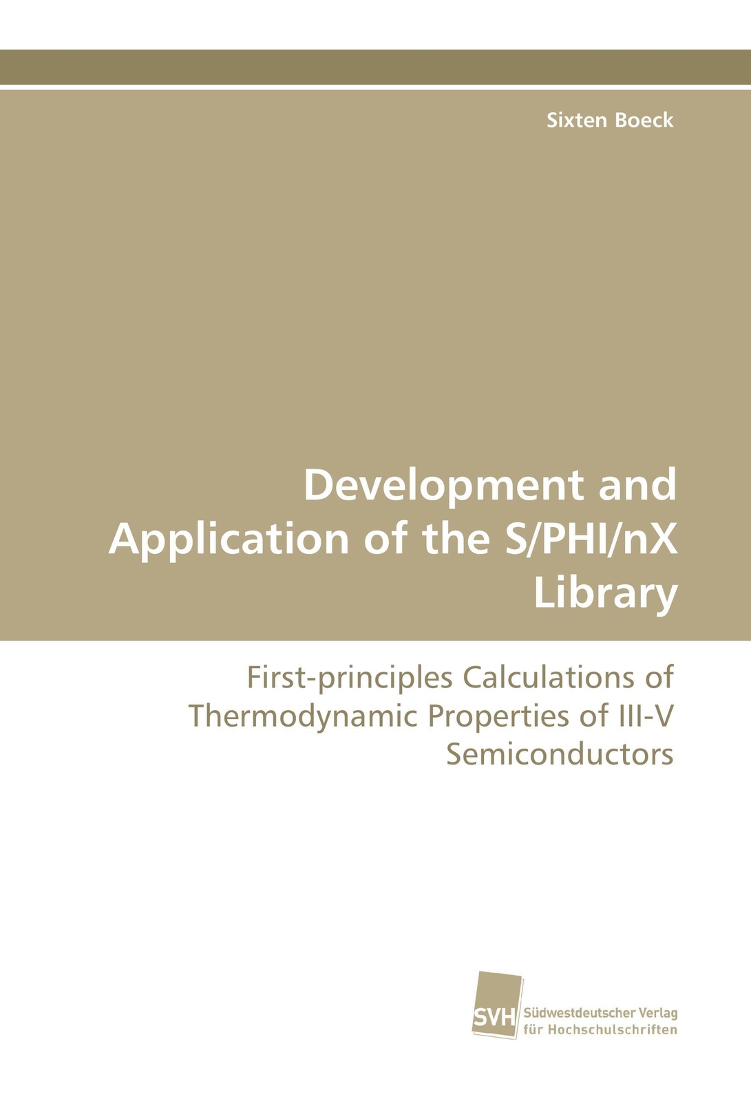 Thumbnail - Sixten Boeck | Development And Application Of The S/phi/nx Library |