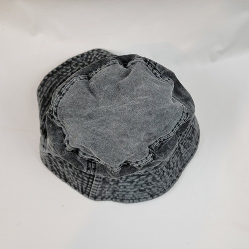 Zara Hat Womens Black Bucket Cotton Denim Look Canvas Casual Beach Summer - Picture 2 of 6