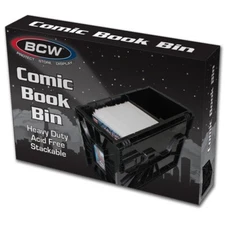 BCW Short Plastic Black Heavy Duty Acid Free Stackable Comic Book Storage Bin