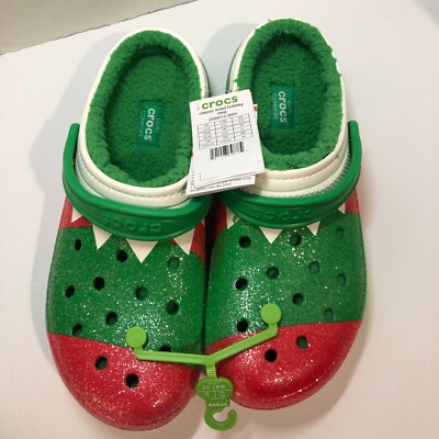 Crocs Men\'s 13 Classic Lined‎ Holiday Christmas Elf Fur Lined Clogs 206913-90H Crocs Classic Lined Holiday Christmas Elf Fur Lined Clogs  main image 4
