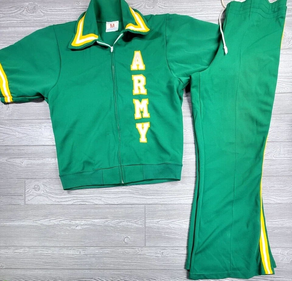 Vtg 60s US Army Champion Tracksuit M Jacket S Pants Nylon Usa Made Varsity  - Image 3 of 4