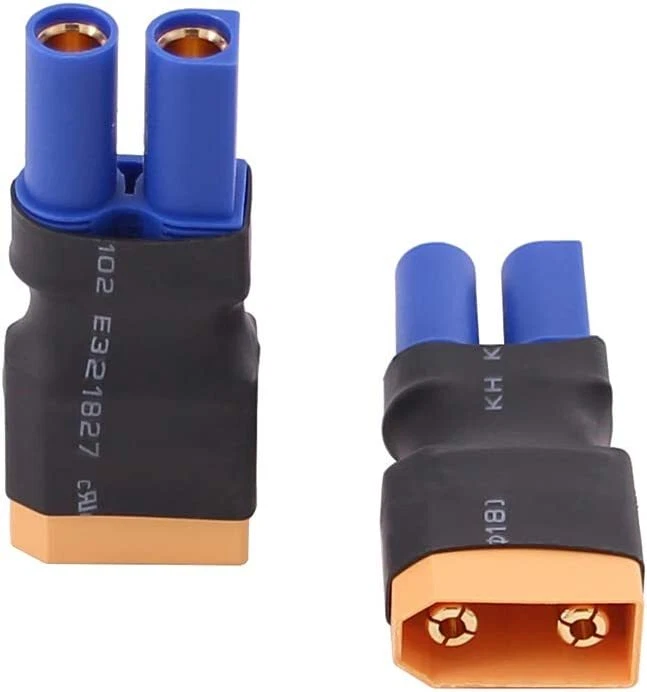 2件装公头XT60转EC3母头适配器连接器适用于Lipo电池插头遥控零件 — 第 2/3 张图片