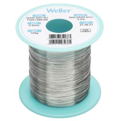 Weller WSW 0,3mm Schweißzinndraht SAC305 Fließend M1 100 Gramm 