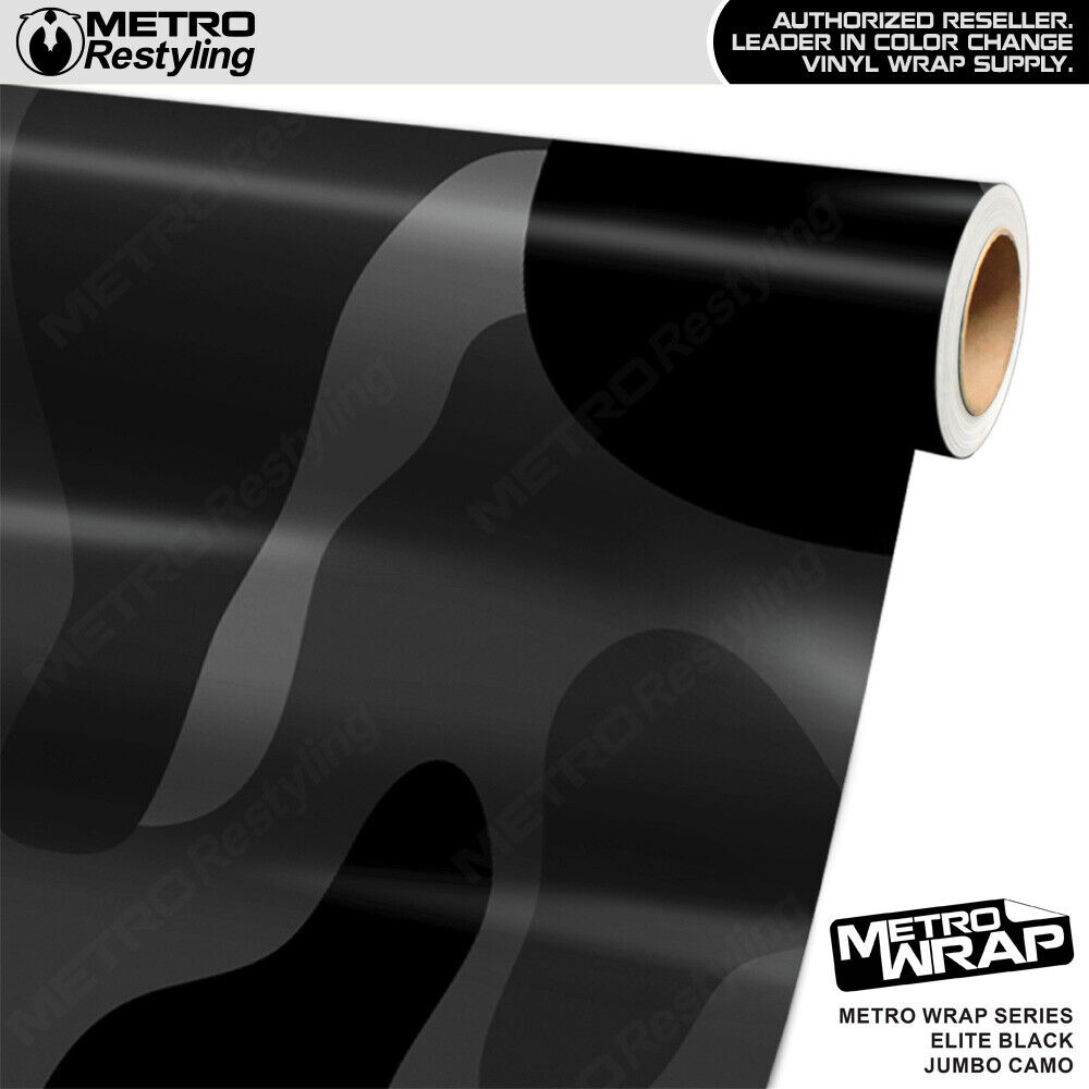 Matte Camo Black Car Vinyl Wrap