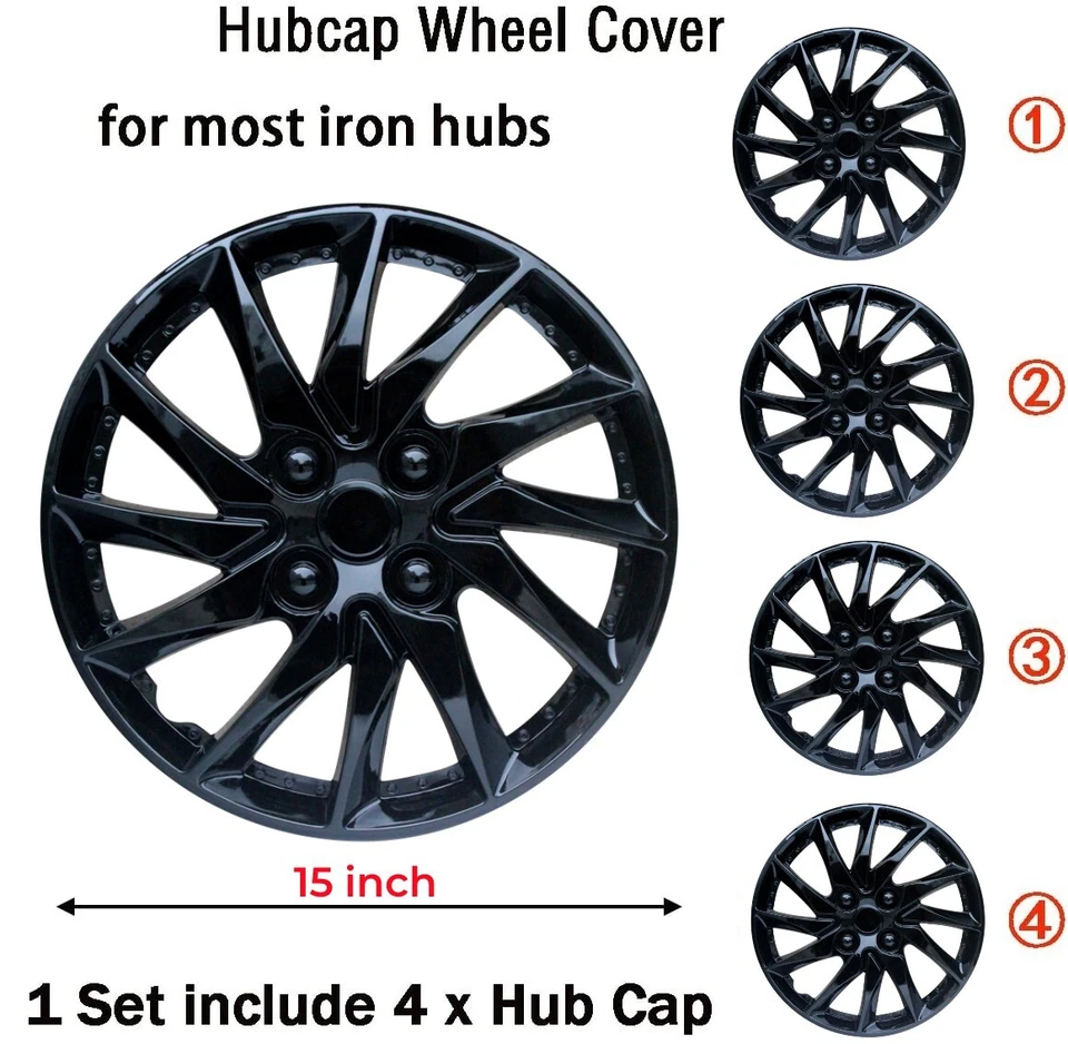 Tapacubos de llanta de 15" para R15 tapacubos de neumático 4 piezas cubierta de rueda apta para Smart Fortwo Foto 4 de 4