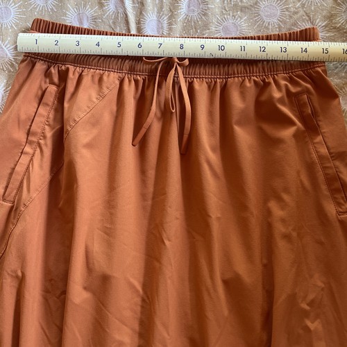 Athleta Arrival Pull-on Skirt Sunbaked Clay Red Orange Zip Pocket Women’s Sz 10 - Picture 4 of 6