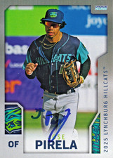 Jose Pirela Signed 2025 Lynchburg HillCats Card #28 Cleveland Guardians!