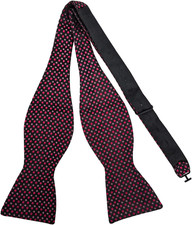 Mens Self Bow Tie Polka Dots Woven Silk Bow Ties