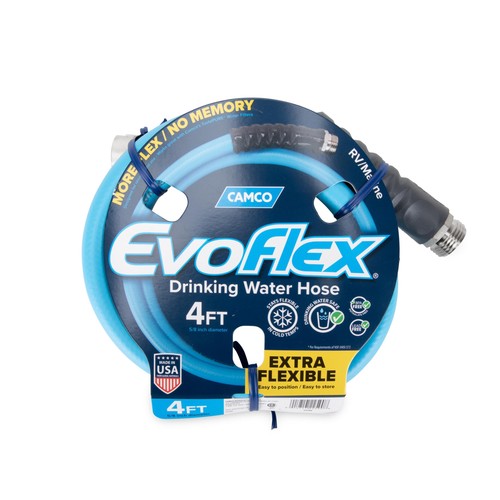 Camco EVOFlex 4ft RV Drinking Water Hose 5/8in BPA-Free Lead-Free 22590