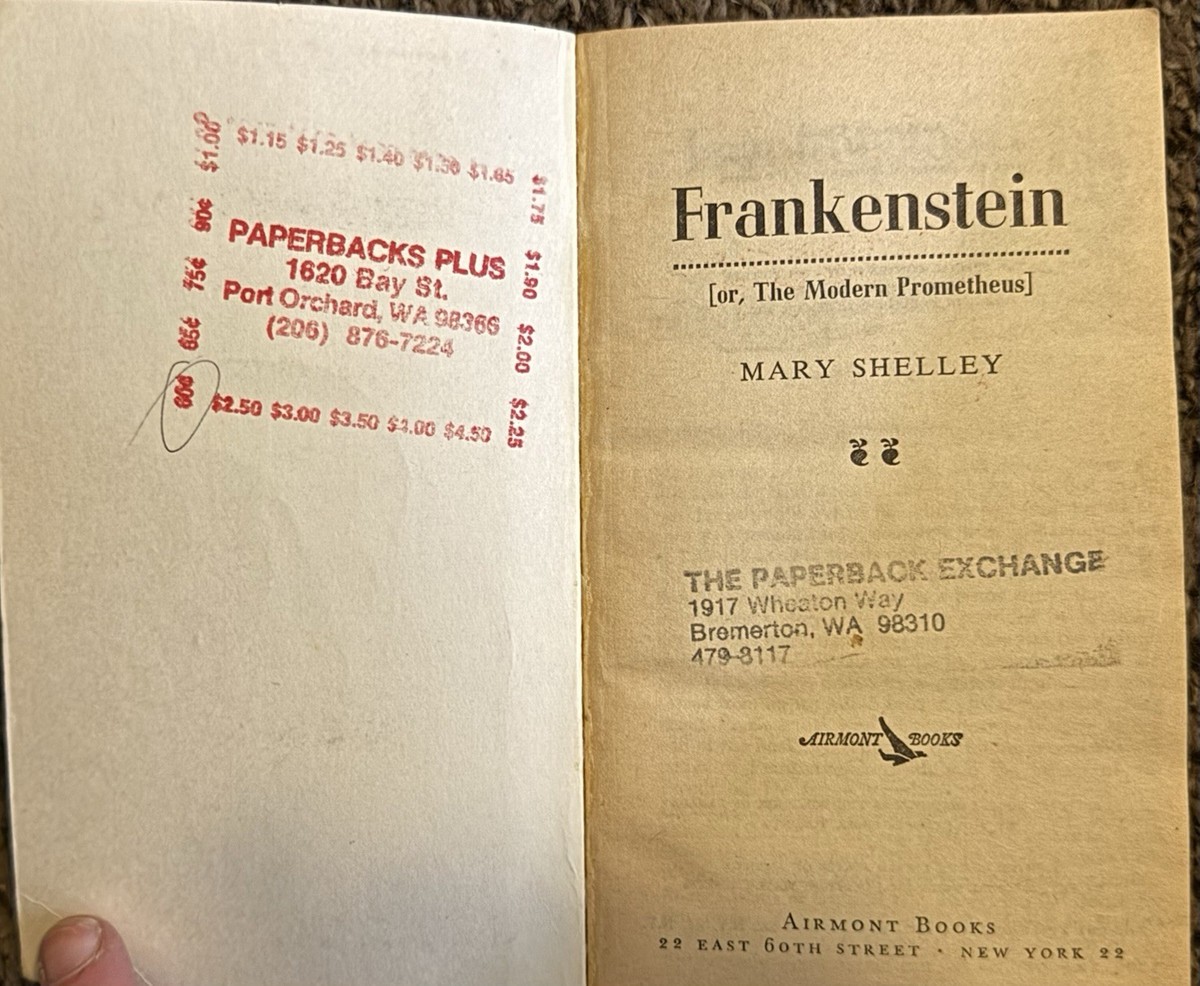 Frankenstein by Mary Shelley Rare Vintage Threapleton 1st Edition