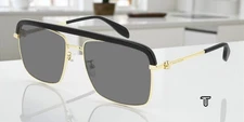ALEXANDER MCQUEEN AM0258S 001 Pilot Gold Black Grey 59 mm Men's Sunglasses