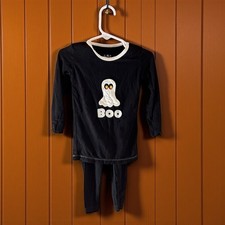 Kickee Pants 3T Halloween Ghost Black SSS  Matching Long Pants. EUC 
