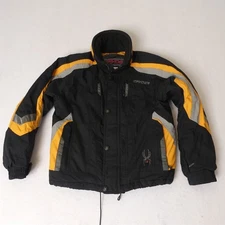 Spyder Boys Youth 10 Ski Snowboard Jacket Coat Black Yellow Gray