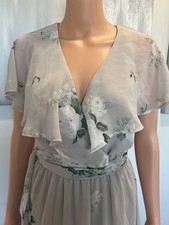 Show Me Your MuMu Floral Maxi Dress V-Neck Ruffle XX-Small Beige Green White