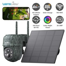 Wansview 4G LTE Cellular 3MP 2K Wireless Solar Security Camera Outdoor No WiFi