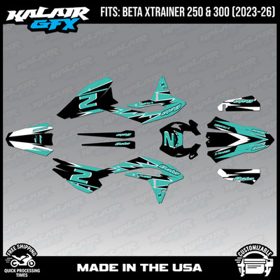 Graphics Kit for Beta Xtrainer 250 300 (2023-2026) Vizion Series - Teal