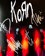 KORN Band Signed x4 (Jonathan Davis) 8x10" Authentic Original Autographs w/COA