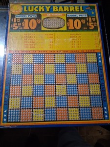 Lucky Barrel punch board -serial # 52103- unpunched - has key - Free shipping