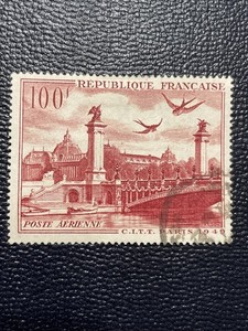 1949 FRANCE SCOTT C28 USED VF - 100 F -AIRMAIL ISSUE