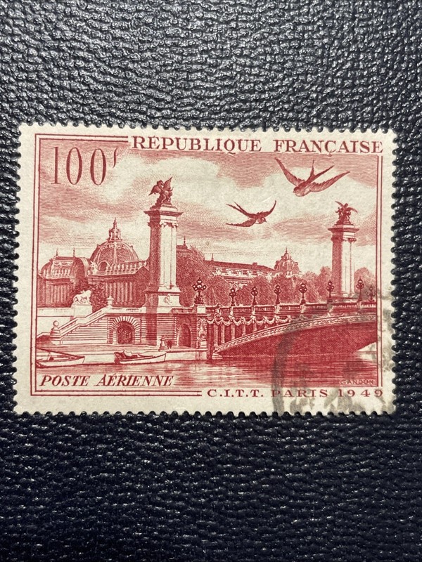 1949 FRANCE SCOTT C28 USED VF - 100 F -AIRMAIL ISSUE