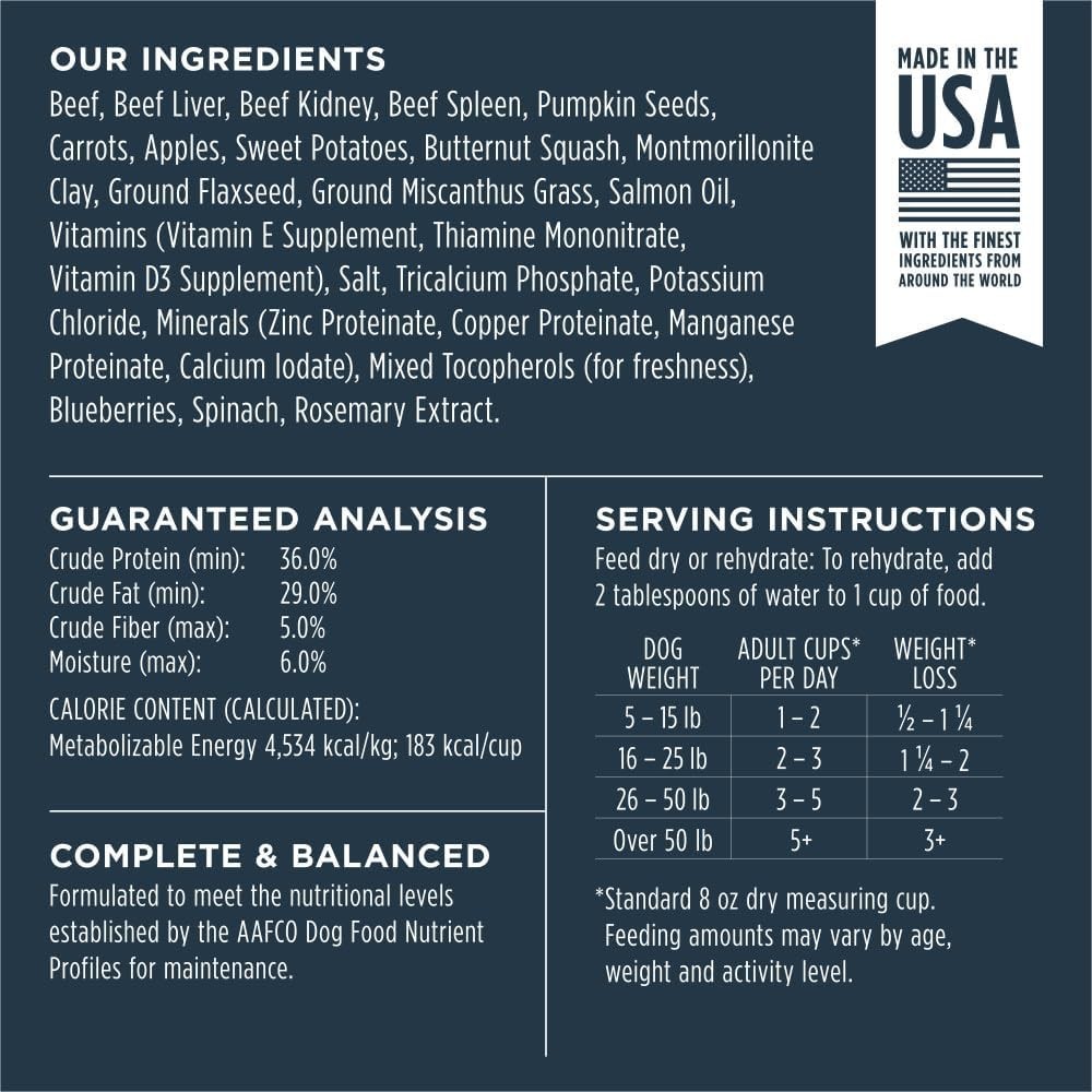 Instinct Freeze Dried Raw Meals, Natural Dry Dog Food, Grain Free - Real Beef, 3