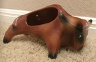 Vintage MCM McCoy Ceramic Bull Dresser Valet Or Pipe And Tobbaco Holder