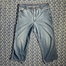 Vintage 70s Big Mac Talon Zip Carpenter Dungarees Denim Jeans 40x30 374 Wash USA